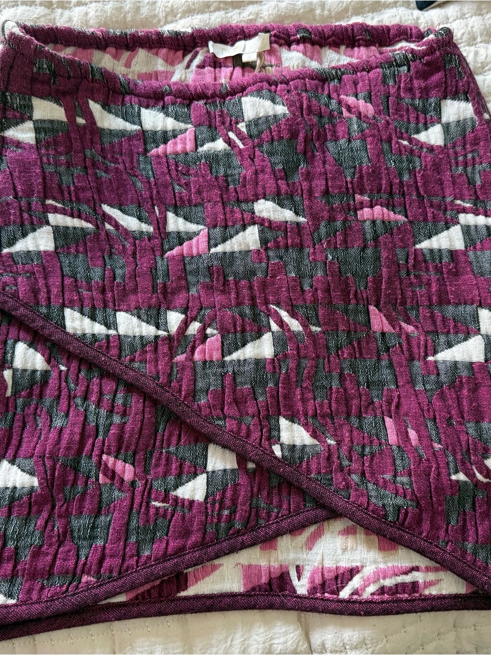 Maje Purple Pink Gray Patterned Mini Skirt